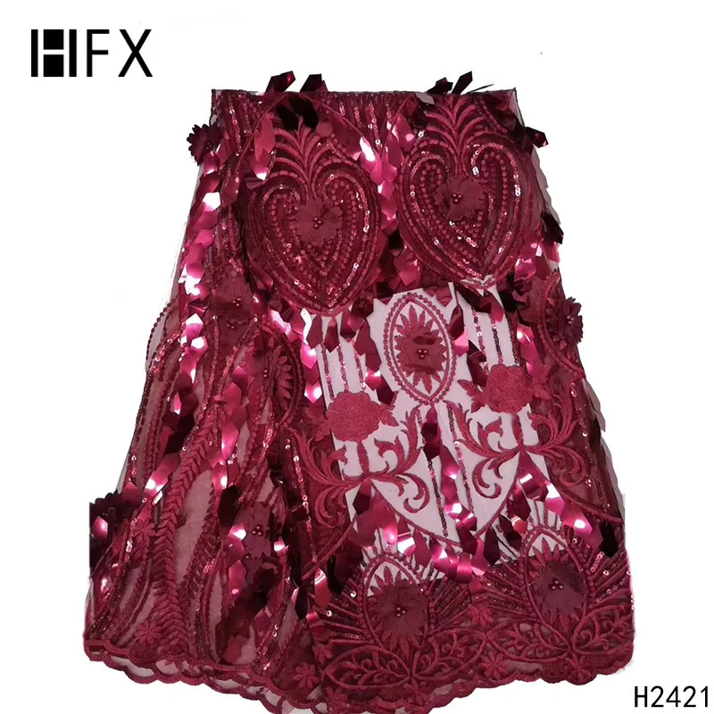 HFX новый дизайн большие цветы африканская французская кружевная ткань зеленая