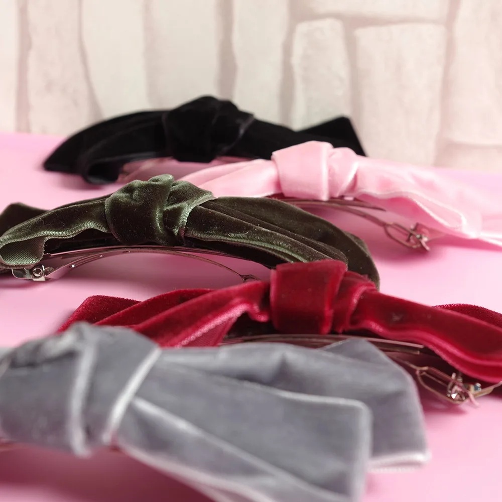 Заколки для волос бархатные в корейском и японском стиле 5 цветов| |