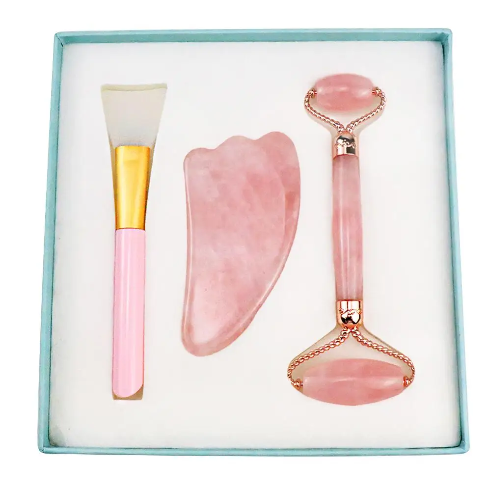 Spa grade нефритовый валик и Gua Sha набор инструментов для лица уменьшения морщин