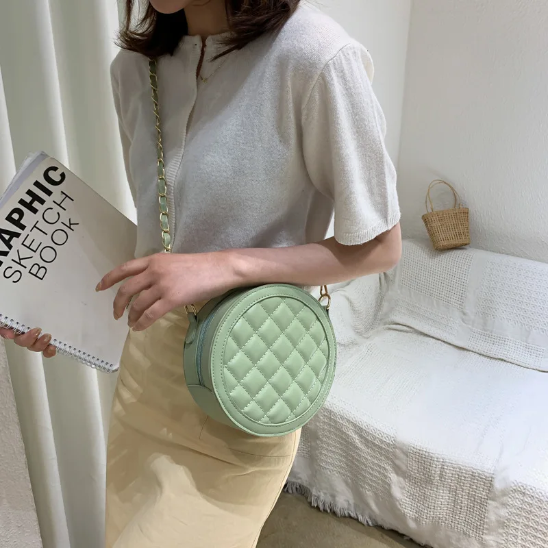 Сумка-мессенджер Женская маленькая круглая сумочка из сетки со стразами лето 2020 |