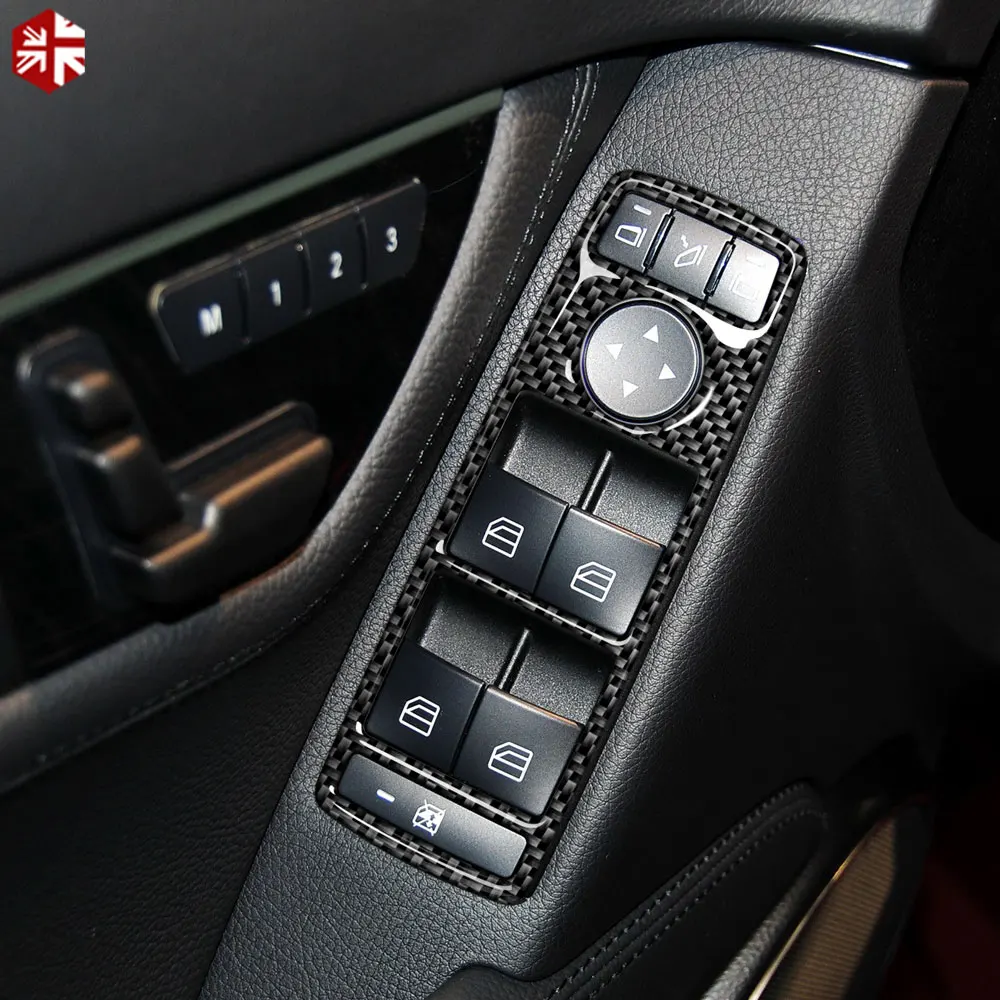 

Carbon Fiber Window Lift Switch Frame Cover Trim For Mercedes Benz W204 2007-13