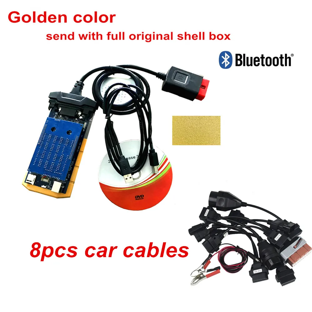 Новинка диагностический инструмент Golden VD TCS CDP PRO Plus Bluetooth 2017R3 Keygen OBD OBD2 для