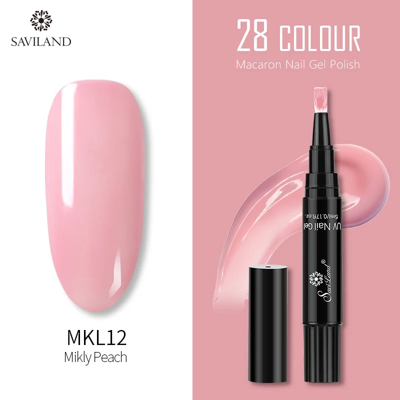 MKL12 SAVILAND 28 цветов блеск Макарон гель лак для ногтей ручка замочить от лак для ногтей праймер верхнее покрытие УФ гель лак для нейл-арта инструменты - Цвет: MKL12