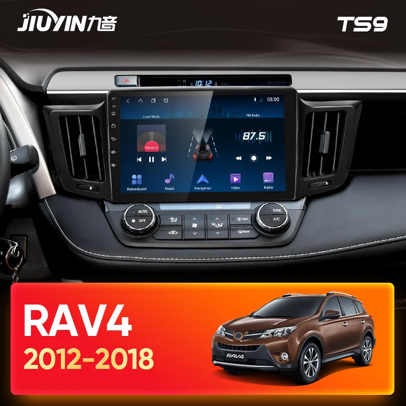 JIUYIN Тип C автомобильный Радио Мультимедиа Видео плеер навигация GPS для Toyota RAV4 4 XA40 5