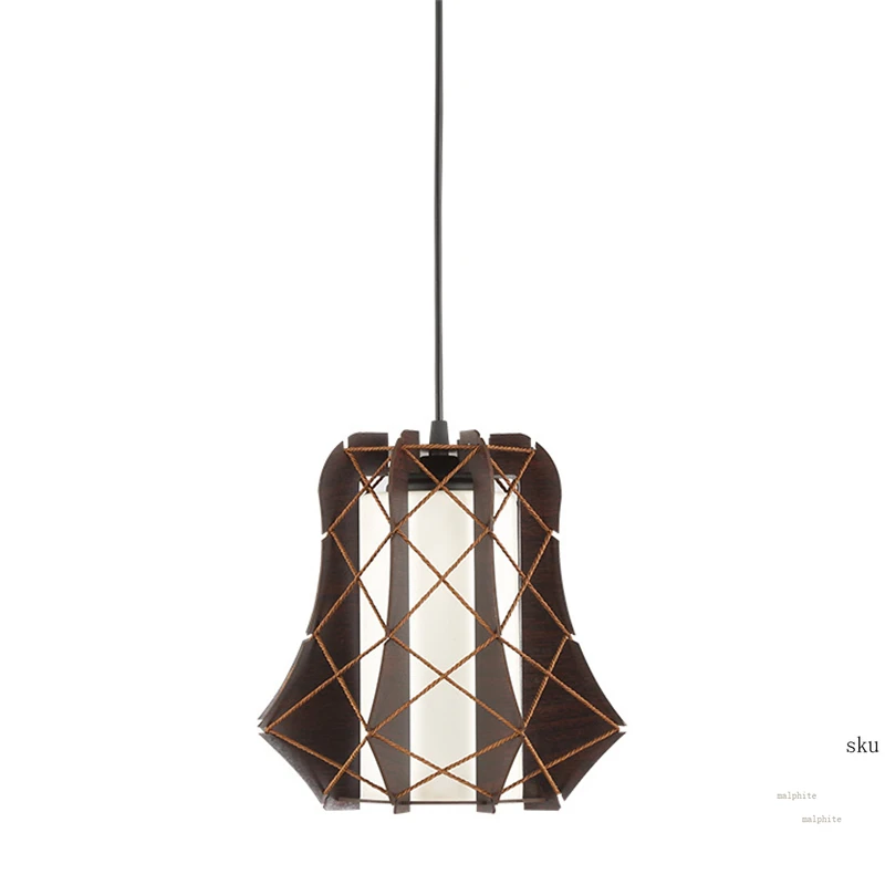 

Китайские подвесные светильники в стиле ретро, современные подвесные светильники для нового ресторана из деревянной пеньковой веревки, ла...