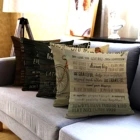 Чехол для подушки Fuwatacchi с надписью, льняной 45*45 см