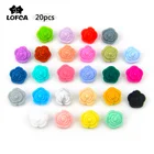 Силиконовые бусины LOFCA 20 шт., детские зубные кольца в виде розы, пищевые игрушки для прорезывания зубов, аксессуары для цепочки для пустышки, без бисфенола А