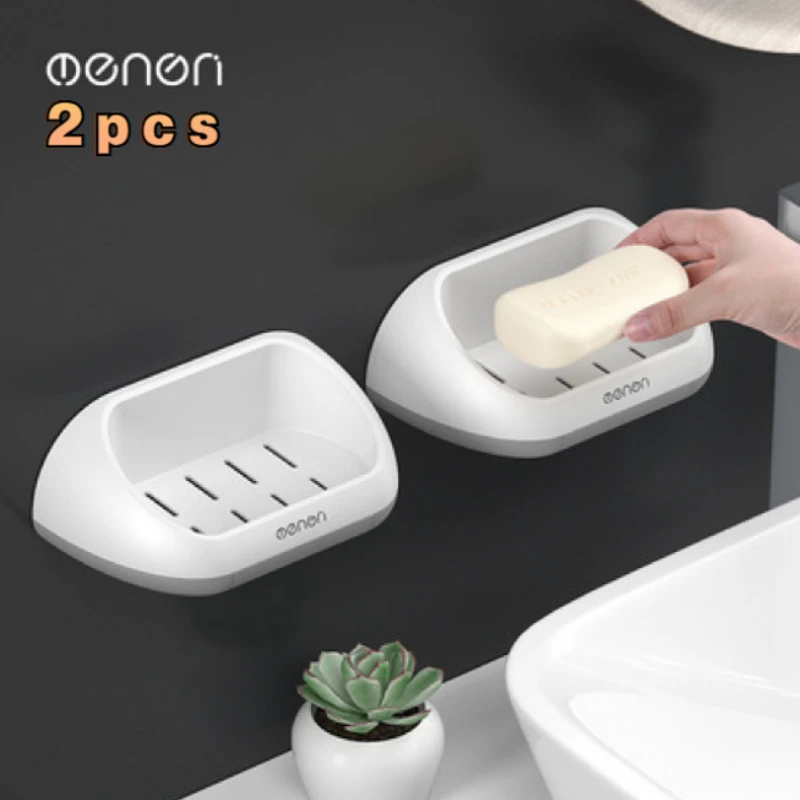 

Creative Drain SoapBox Wall Hanging Bathroom Living Room Free Perforated Plastic Tray Double Fashion Suction Cup Rack WALL DECOR