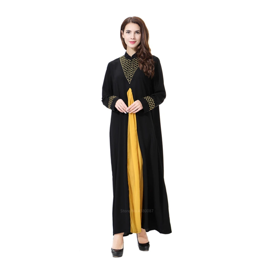 Мусульманское платье Duba Abaya размера плюс с вышивкой на шнуровке длинное модное