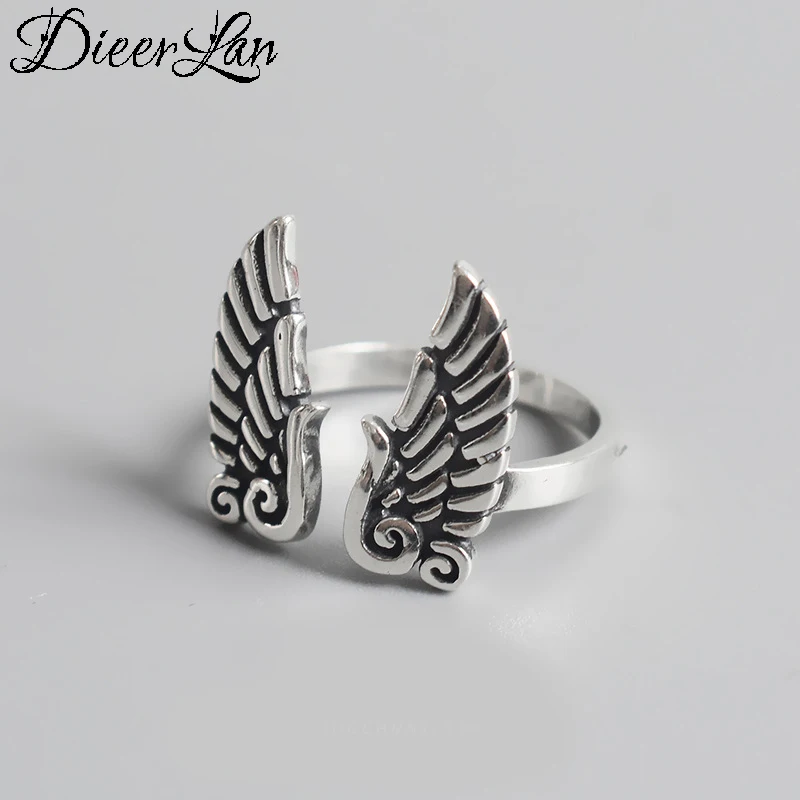 Женские большие открытые кольца в виде крыльев серебристого цвета | Украшения и