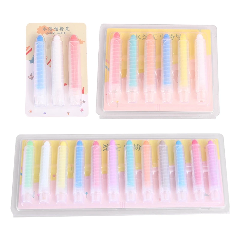 

3/6/12 Colors Non Toxic Water Soluble Chalk Drawing Painting Dust-free Chalks for Teacher Children Stationery
