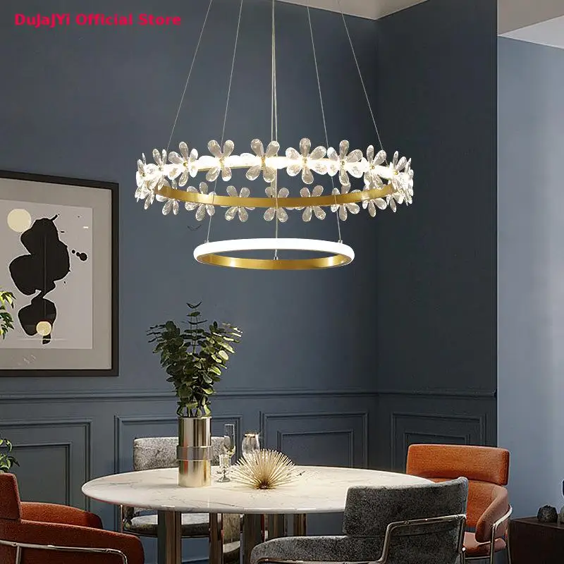 Luz de cristal de lujo de iluminación LED de araña Nordic habitación interior lámparas para dormitorio estudio comedor candelabro de habitación