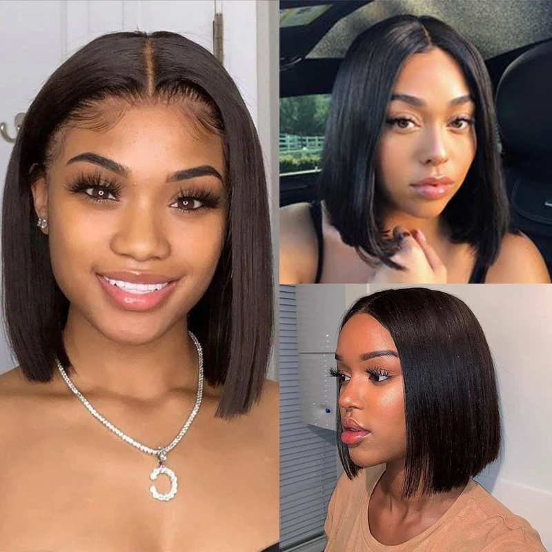 

Natural Straight Short Bob Human Hair 13*1 Lace Front Wig Burgundy 99J Bob Wigs Lace Part Wigs For Women Peruvian Remy Hair 150%
