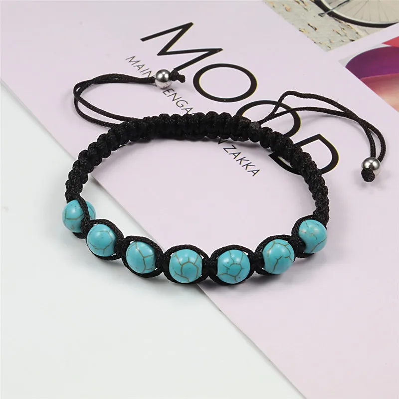 Рукоделие ткачество натуральный камень браслет Beads ISES бусы Boho веревка для мужчин Молящиеся Йога ювелирные изделия ручной работы подарок blessding любовь женский браслет