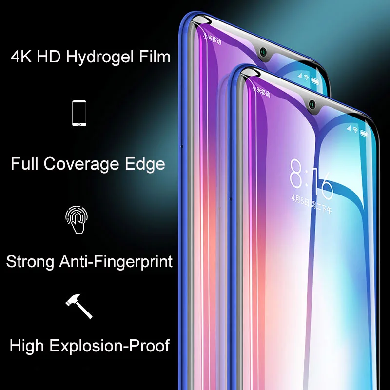 Гидрогелевая пленка для Xiaomi Mi 11 10 9 9T Pro 8 Защитная Redmi Note 7 K20 K30 9S 2 шт.|Защитные