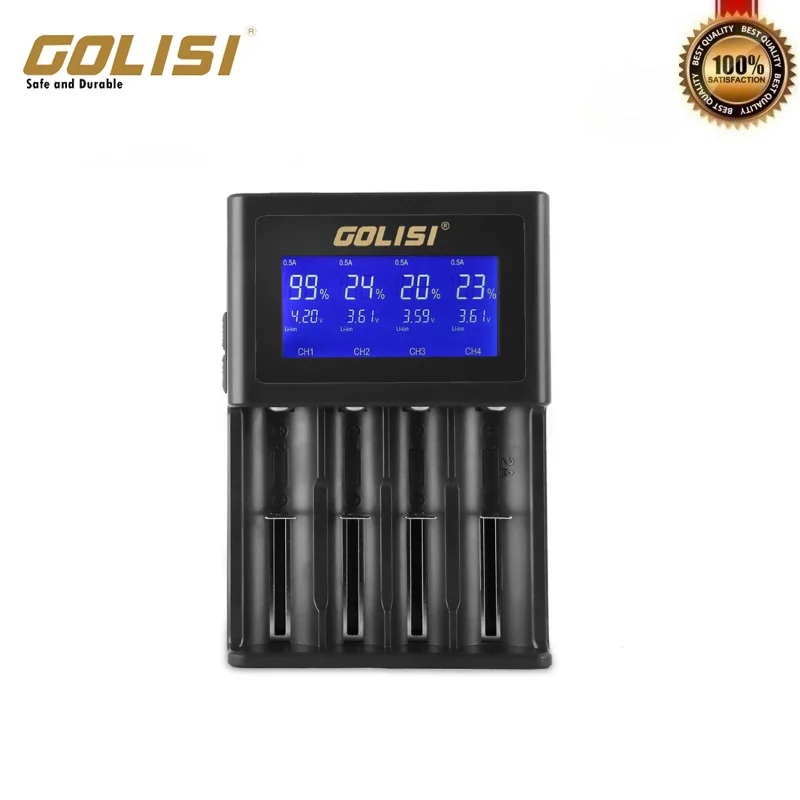 Golisi S4 2A интеллектуальное ЖК быстрое зарядное устройство для 18650 20700 26650 литий-ионная Ni-MH Ni-Cd аккумуляторная батарея в комплект не входит
