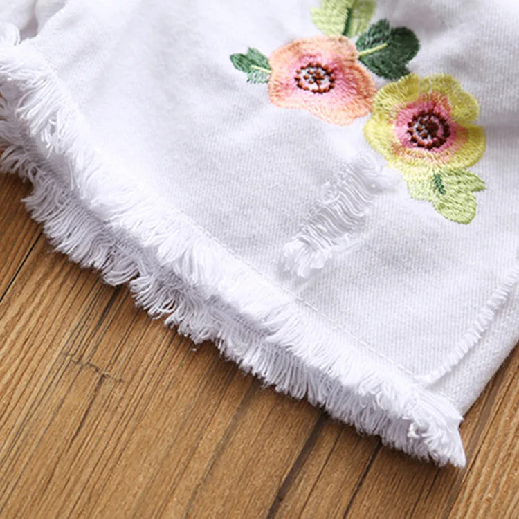

Kids Girl's Suit Summer Tops + Denim Shorts Suits