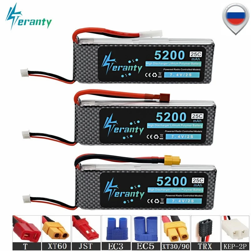 Аккумуляторная батарея 100% емкость 2S 7 4 В 5200 мАч для радиоуправляемых дронов