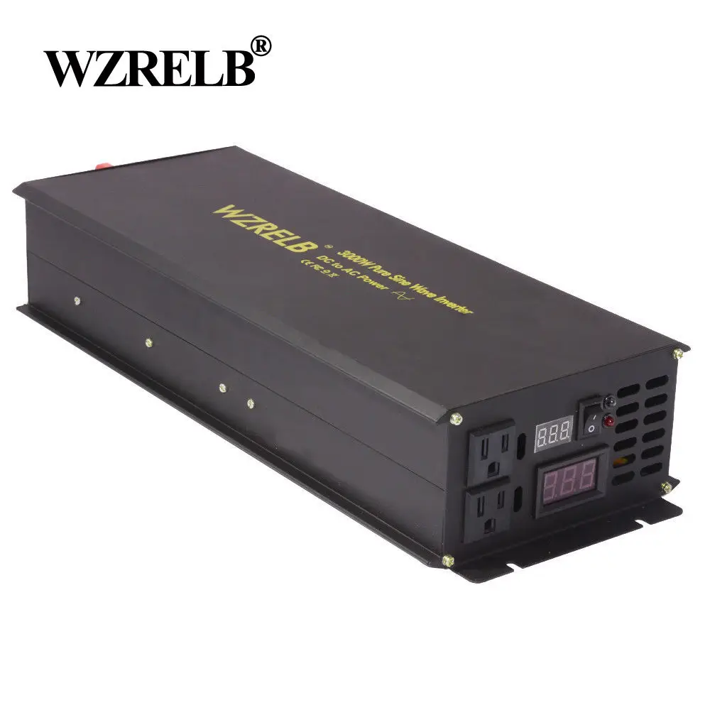 

Pure Sine Wave Solar Inverter 24V 230V 3000W 12/48V to 120V/220V/240V Car Power Inverter Battery Power Supply DC to AC Converter