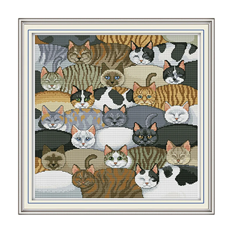 Набор для вышивки крестом с рисунком кота из мультфильма 11CT14CT набор шитья