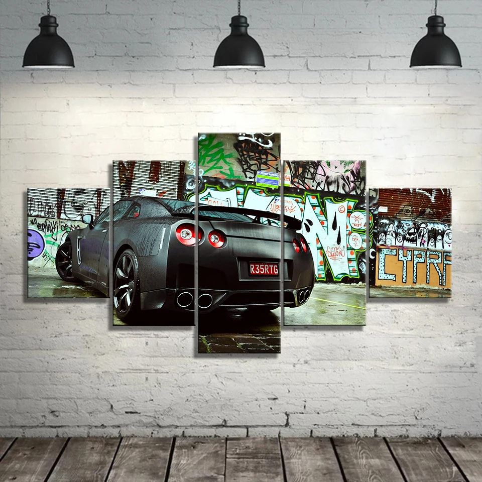 Домашний декор холст абстрактная живопись автомобиля настенное искусство