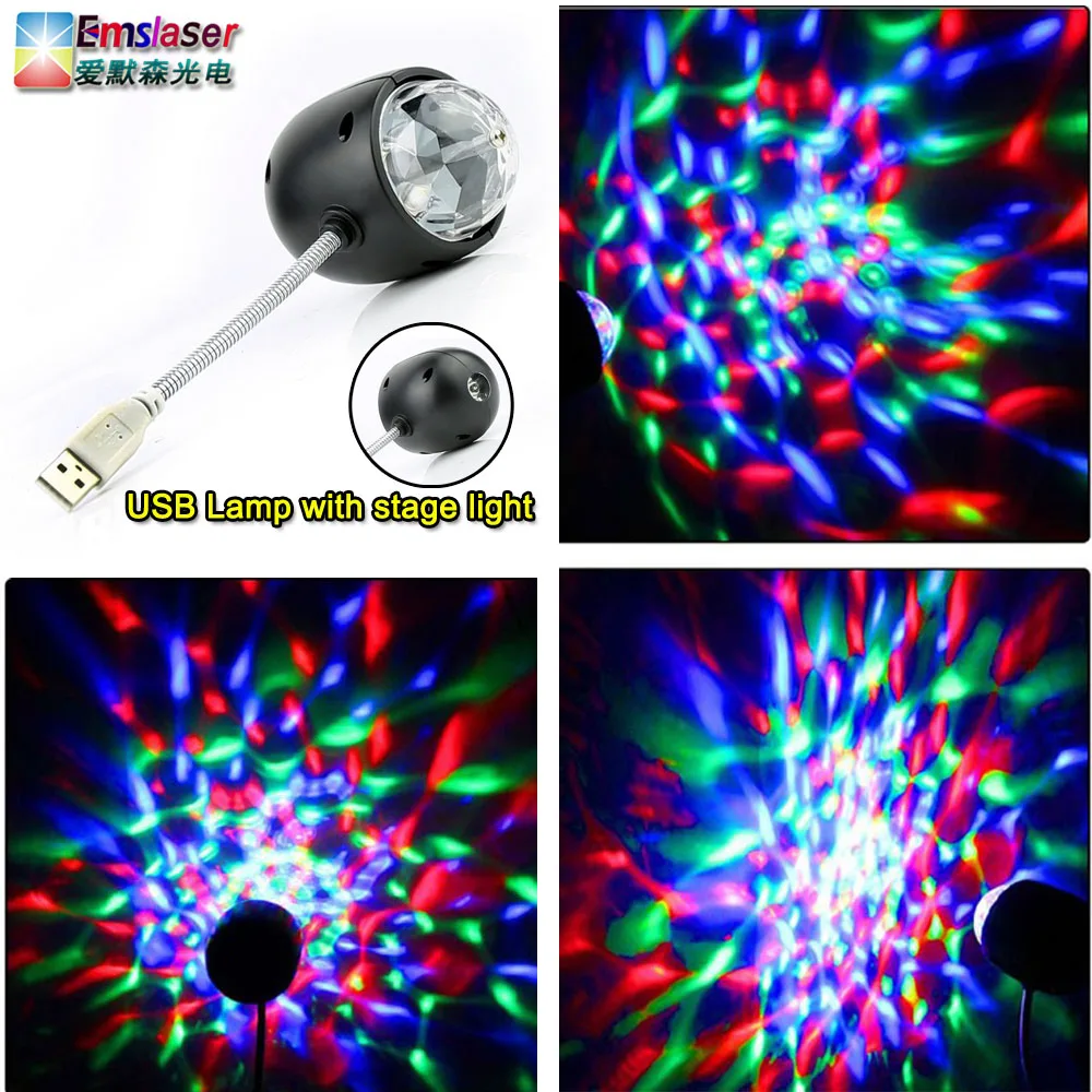 

USB Protable Mobile Phone Christmas Lights 2 In 1 LED Laser Projector RGBW Stage Effect Atmosphere For Family DJ Disco Light