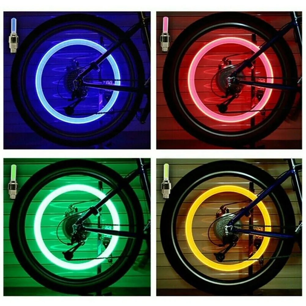 Luz LED fluorescente para decoración, tapa antipolvo, vástago de válvula, para rueda de bicicleta, coche y motocicleta