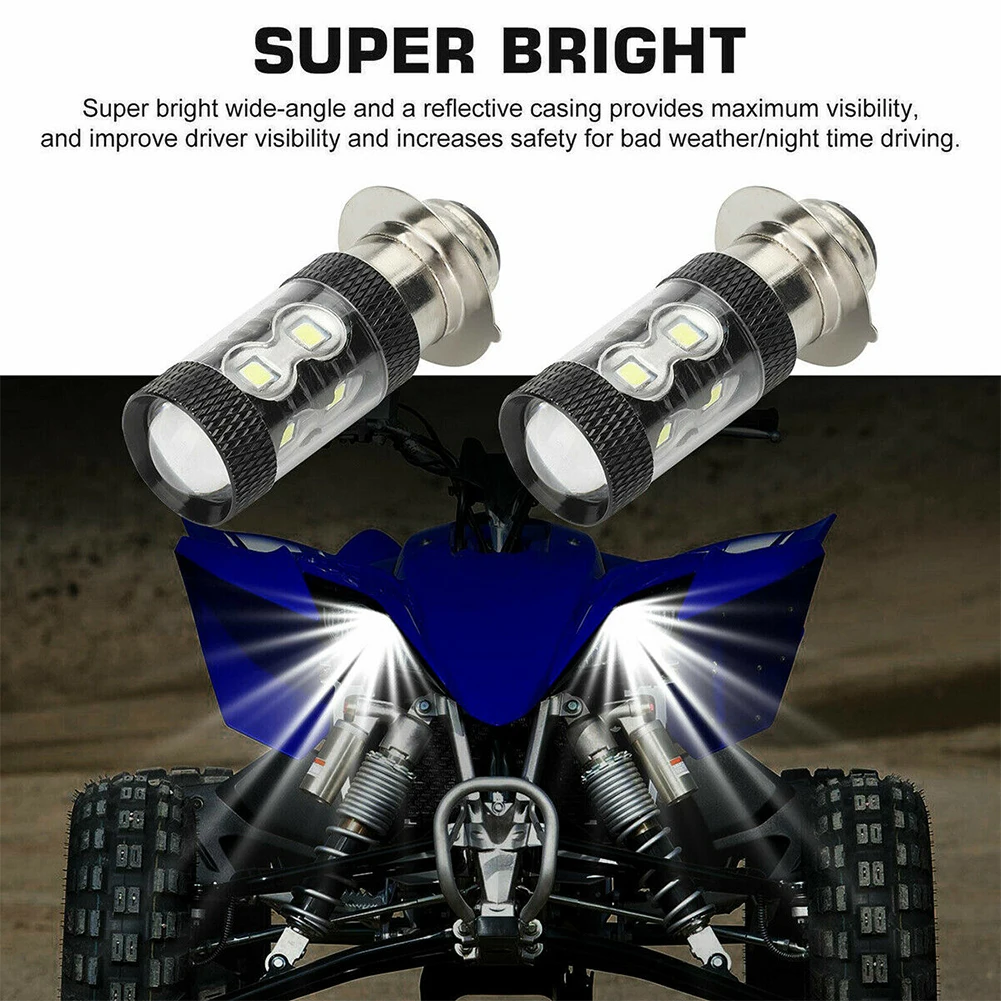 

H6/P15D LED Motorcycle Headlight Bulb Super Bright For Yamaha YFZ450R Rhino 700 Raptor YFM660 TRX Motorcycle Accessories