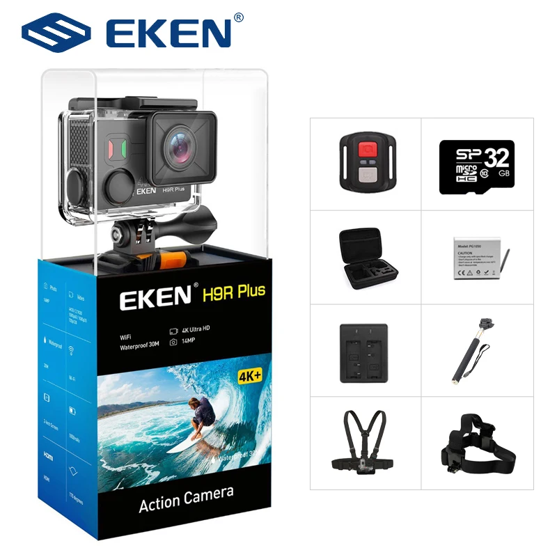Eken H9R Plus Экшн-камера Ultra HD 4K A12 4 k/30fps 1080 p/60fps для Panasonic 34112 14MP go Водонепроницаемая wifi Спортивная камера pro