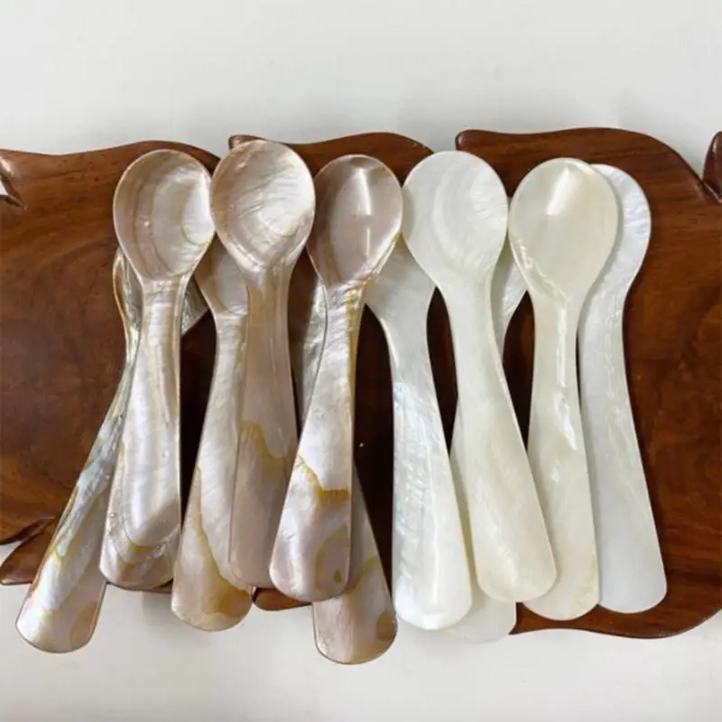 

1Pc Natural Conch Ice Cream Coffee Spoon Caviar Spoon Shells Stirring Spoons