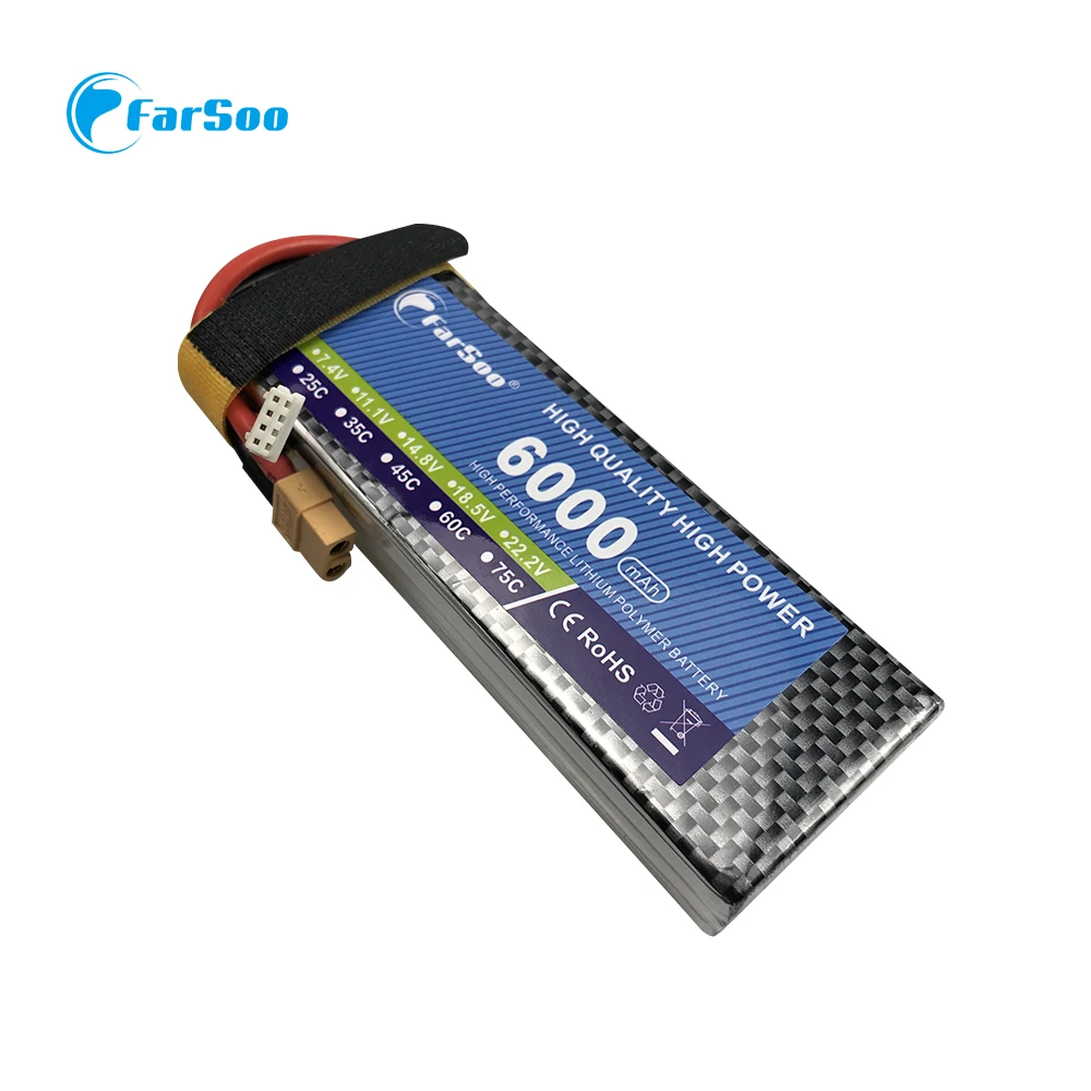 RC игрушки LiPo батарея 4S 14 8 V 6000mAh 60C батареи для РУ самолет квадротор вертолет Дрон