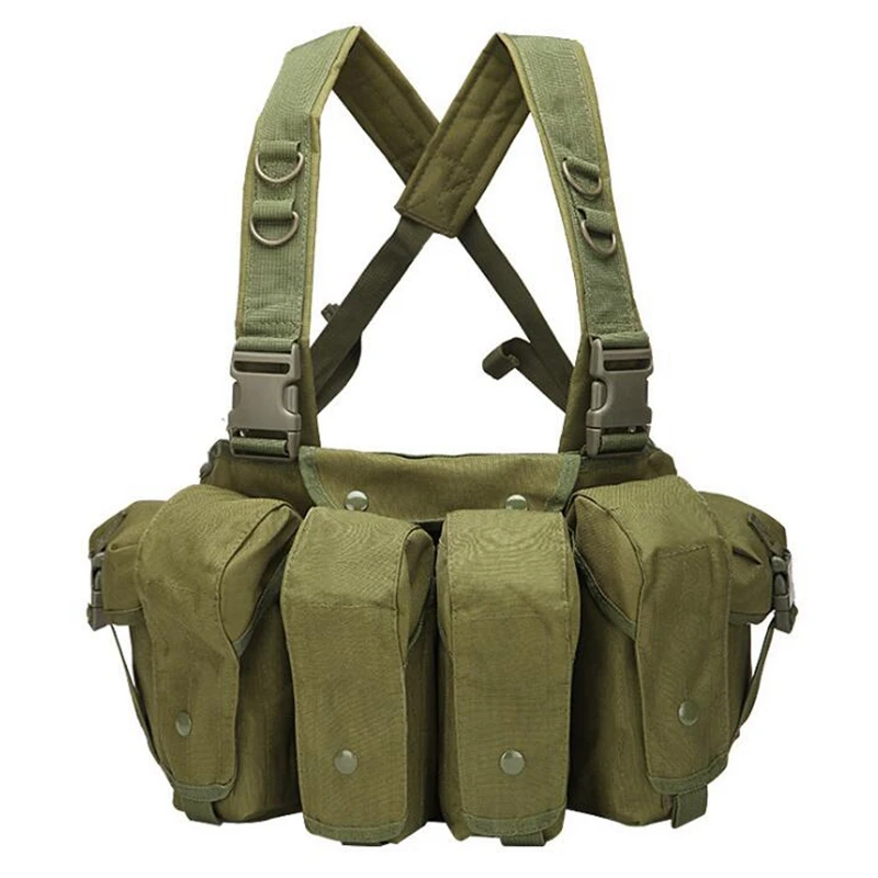 

Tactical Chest Rig Airsoft Hunting Vest Molle Pouch Simple Military Carrier Vest with Magazine Pouch for Outdoor Hunting