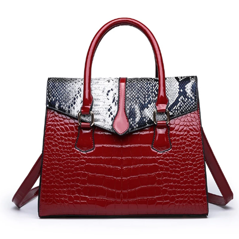 

High Quality Purple/Brown Leather Handbags Women Bags Designer Crossbody Bags Luxury Alligator Lady Messenger Purse Shoulder Bag