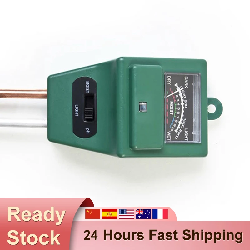 3 в 1 цифровой измеритель влажности почвы PH тестер для растений цветов