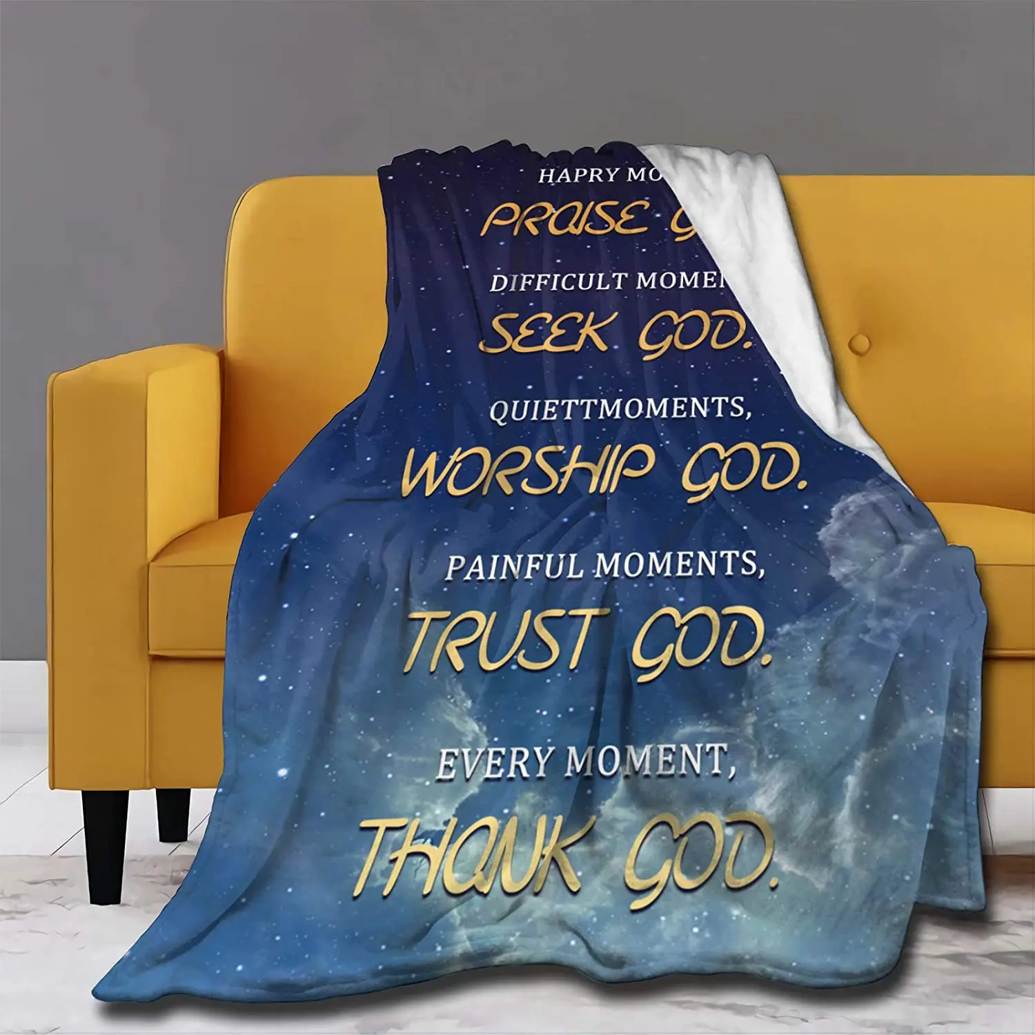 

Bible Verse with Inspirational Thoughts and Prayers Throw Blanket Super Soft Lightweight Luxurious Cozy Warm Fluffy Plush