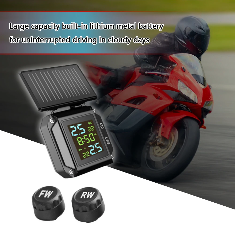 

Motorcycle Tire Pressure Monitor IP68 Waterproof High Volume Alarm Sound Warning Wireless Monitor External M-04