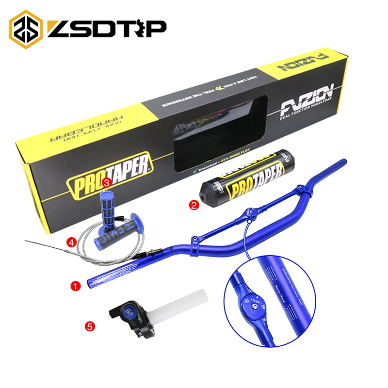 

ZSDTRP руль мотоцикла набор ProTaper пакет бар 1-1/8 "ручка бар колодки ручки с дроссельной заслонки грязи велосипед ямы внедорожные гонки