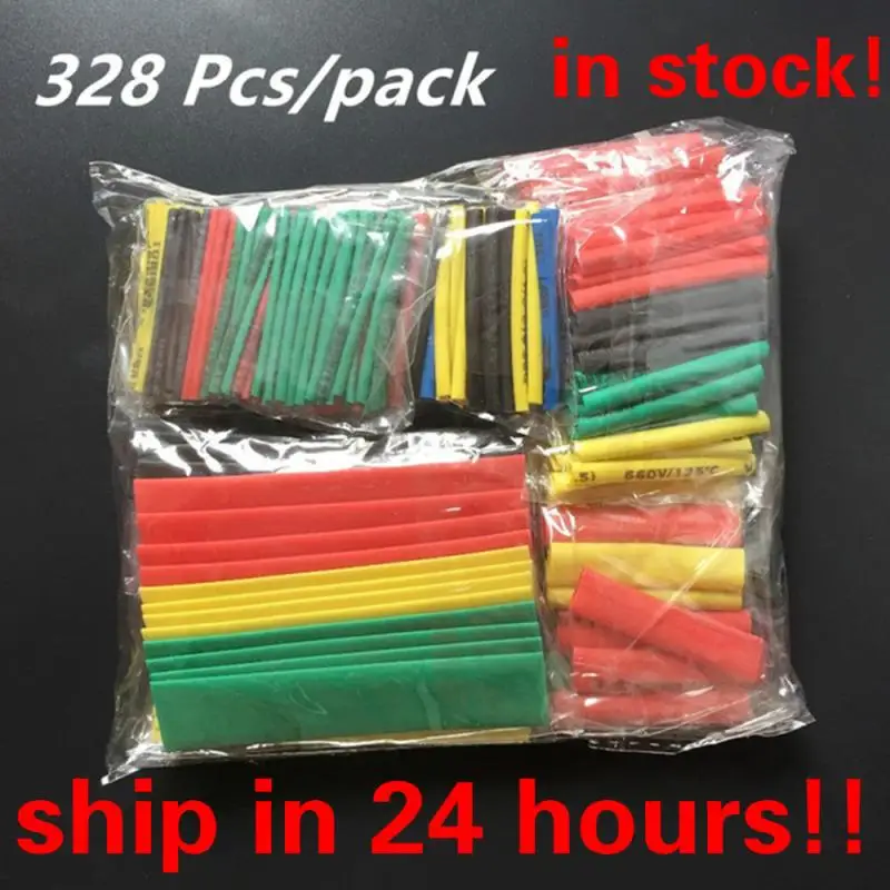 

328PCS Polyolefin Insulation Heat Shrink Tubing Tube Sleeve Wrap Wire Assortment Shrinkable Tube Wrap Wire Cable Sleeves Set Hot