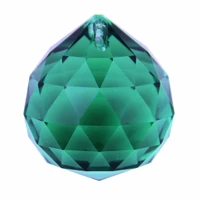 15mm 40mm zircon green crystal hanging faceted ball crystal pendants for chandeliers hot sale beautiful glass lighting parts