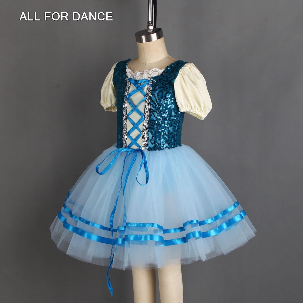 Кружевной лиф с пайетками и рукавами-фонариками романтическое балетное