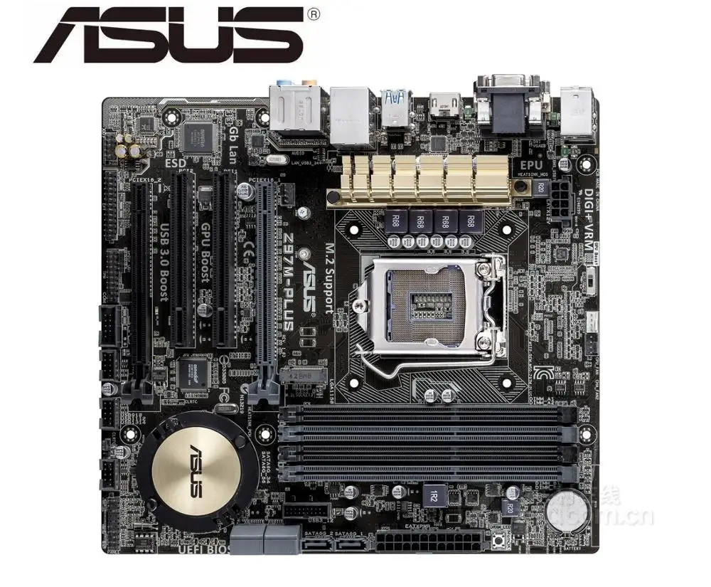 Для рабочего стола материнской платы ноутбука Asus Z97M-PLUS разъем LGA 1150 i7 i5 i3 DDR3 SATA3 USB3.0