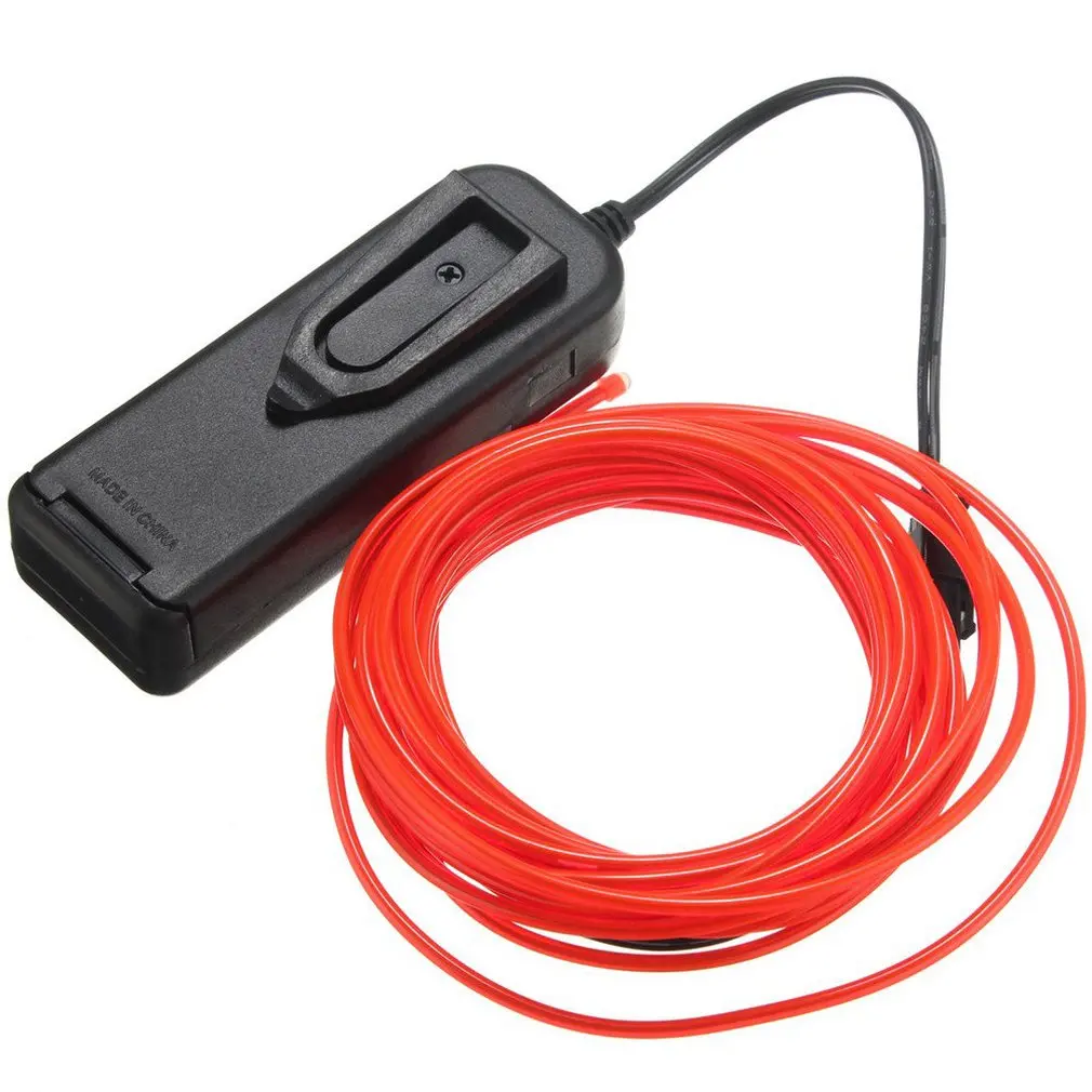 

5M Car Decoration Lamp Cold Light Strip Interior Modification With Side Clip Band Led Cold Light + Battery Box