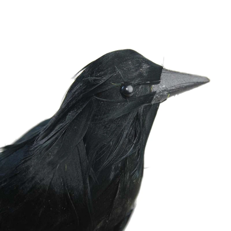 

New Dark crow Halloween Vivid Feathered Bird Garden Simulated Crow Farm Party Ornaments Home Decor Crafts Creative Lifelike