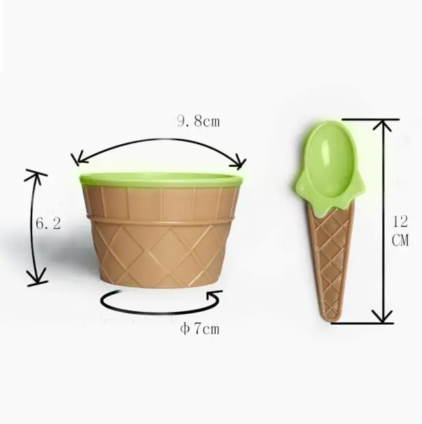 

1PC new reusable Cute ice cream bowls with a spoon ice cream cup Couples bowl gifts Dessert Children love 2020 dropshipping