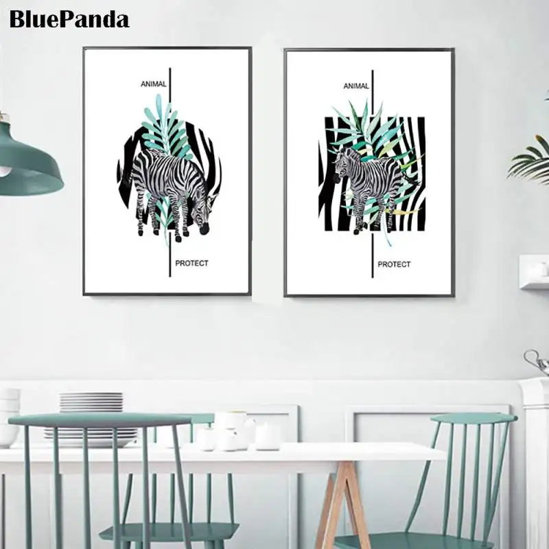 Животное растение Зебра Гостиная Современная мода декоративная картина