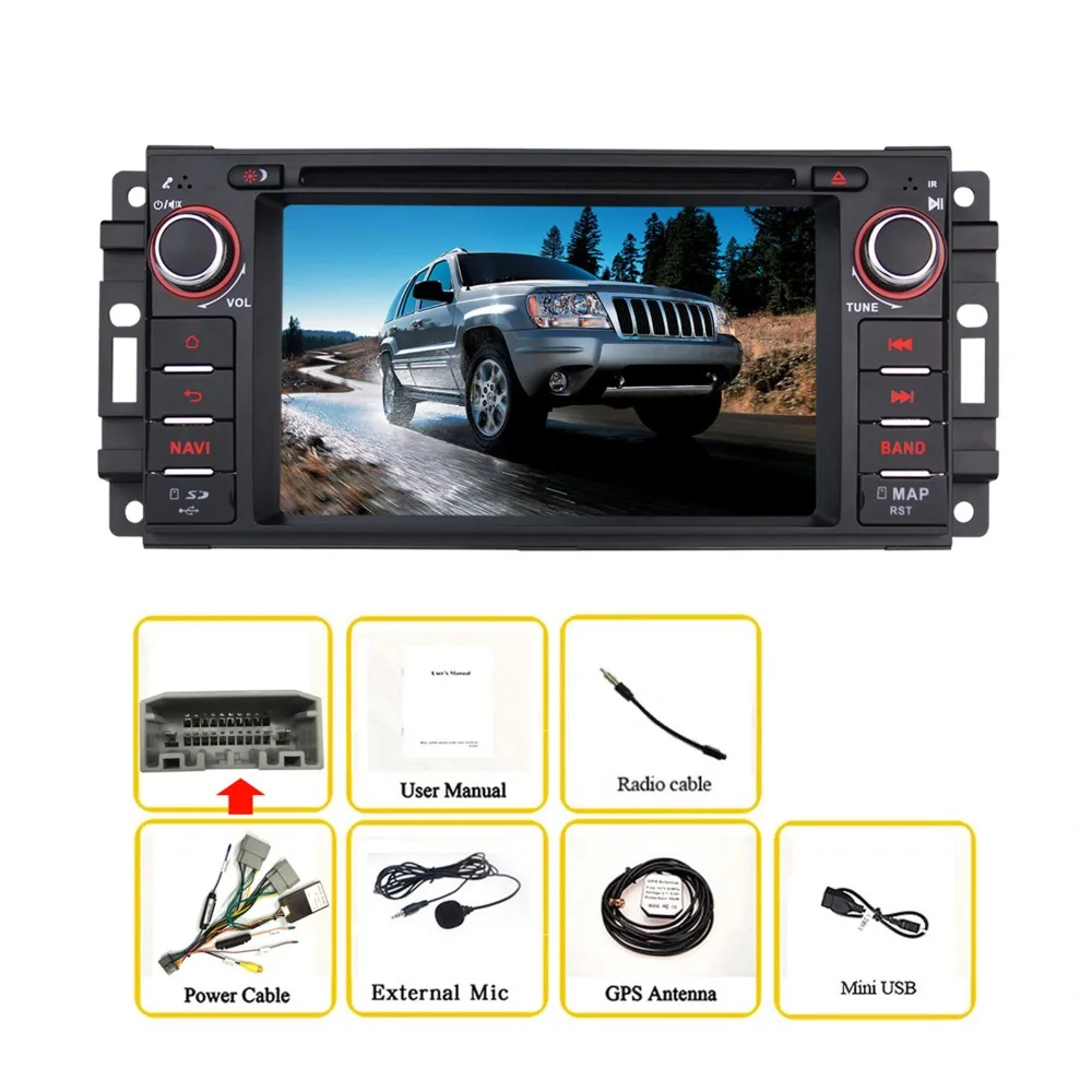 6.2&quot 8 Core Android 8.0 Car Radio For JEEP Commander Grand Cherokee Stereo RAM 4GB Audio ROM 32GB Multimedia Player | Автомобили и
