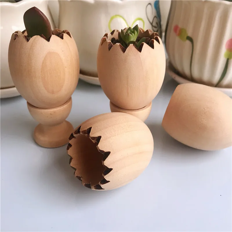 10 шт/5 шт Деревянный Мини-горшок для растений яичная скорлупа дизайн сделай сам