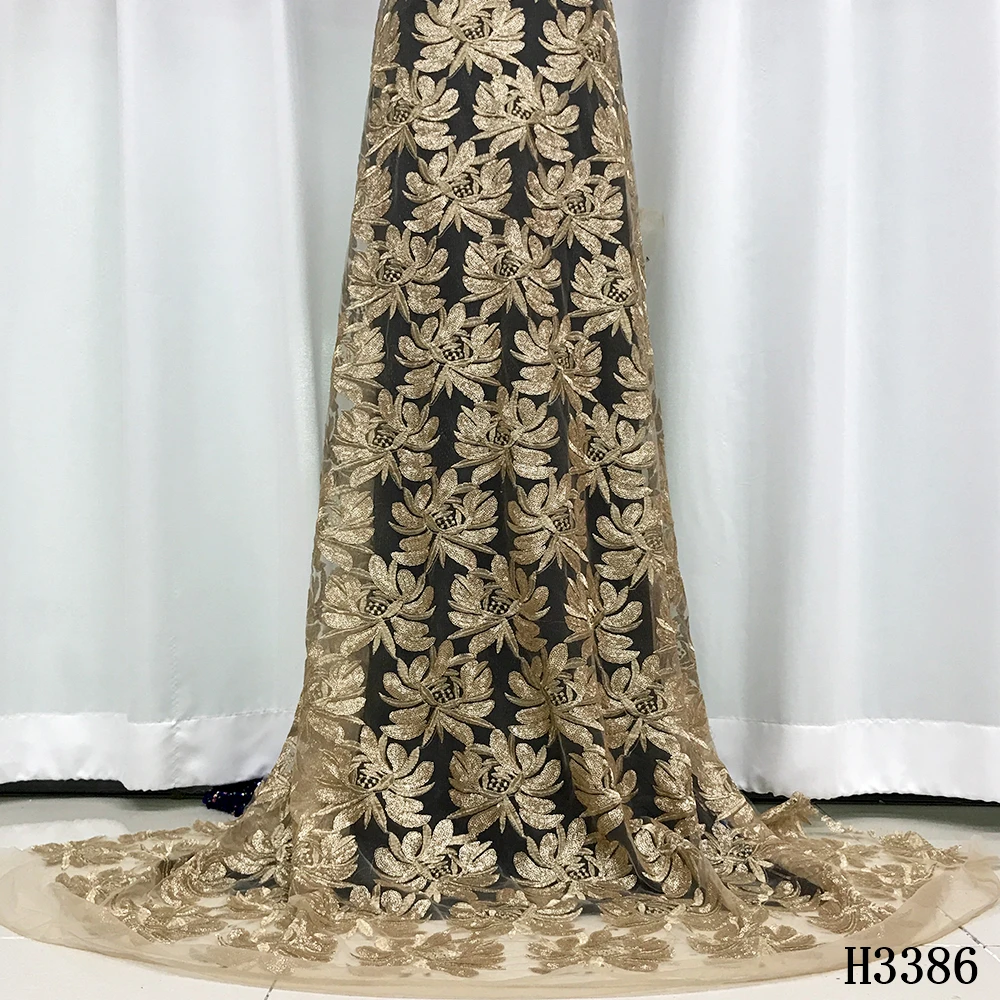 

African Lace Fabric 2020 High Quality Lace New Arrival Luxury Sequins Nigerian Lace Fabric Tulle Lace Fabric For Party Dress