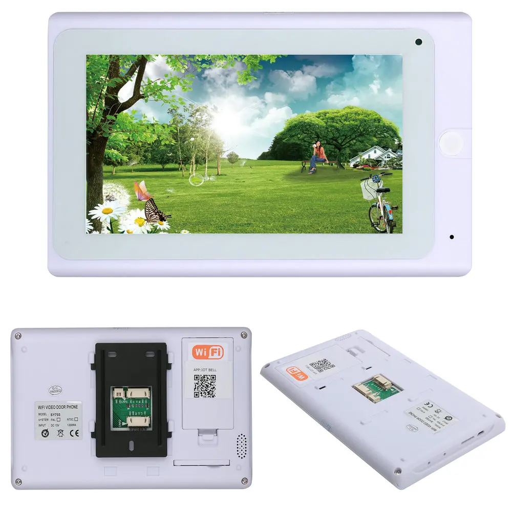

7 Inch Record Wireless WiFi Video Door Phone Intercom System with 1000TVL Wired Doorbell Camera,Support Remote unlock