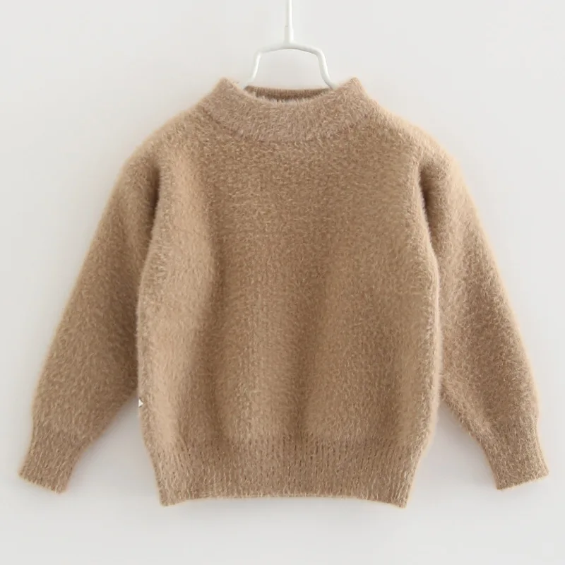 Коллекция 2019 года зимний свитер для малышей однотонный пуловер с круглым вырезом